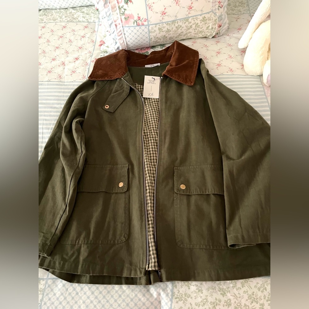 Stile by Per Lei olive Barn jacket NWT